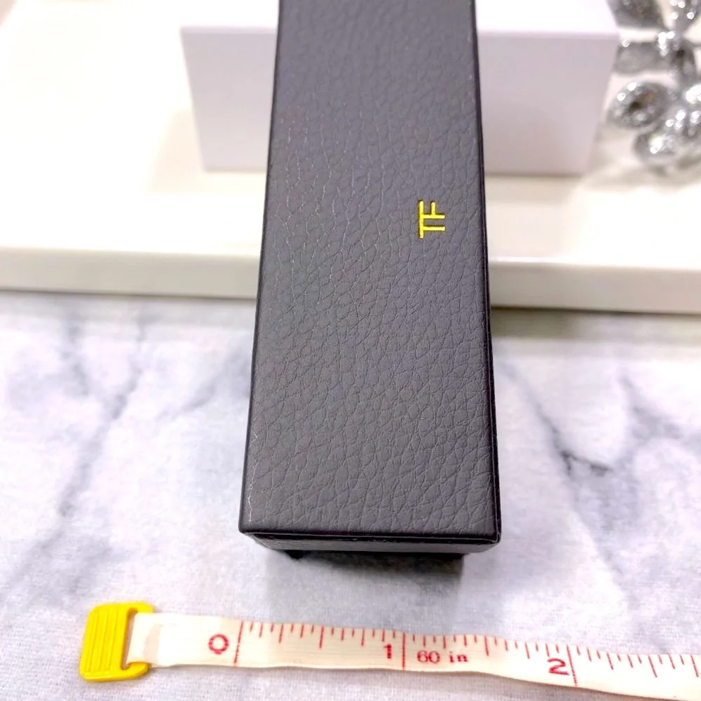 Tom Ford Lipstick Case,Brown Faux Leather, Magnetic Closure, Mirror Inside - NEW